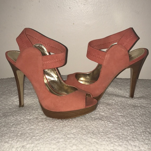 Coral open toe heels - Picture 2 of 4